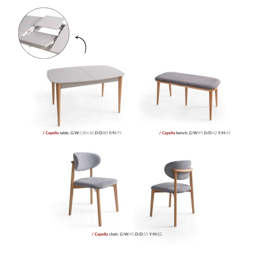 Capella Mutfak Masa&Sandalye - Görsel 2