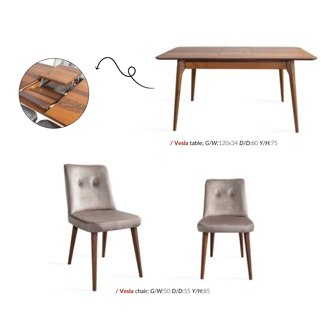 Vesla Mutfak Masa&Sandalye - Görsel 2